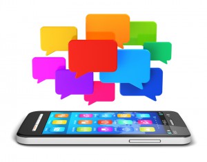 Mobile communication and social media concept